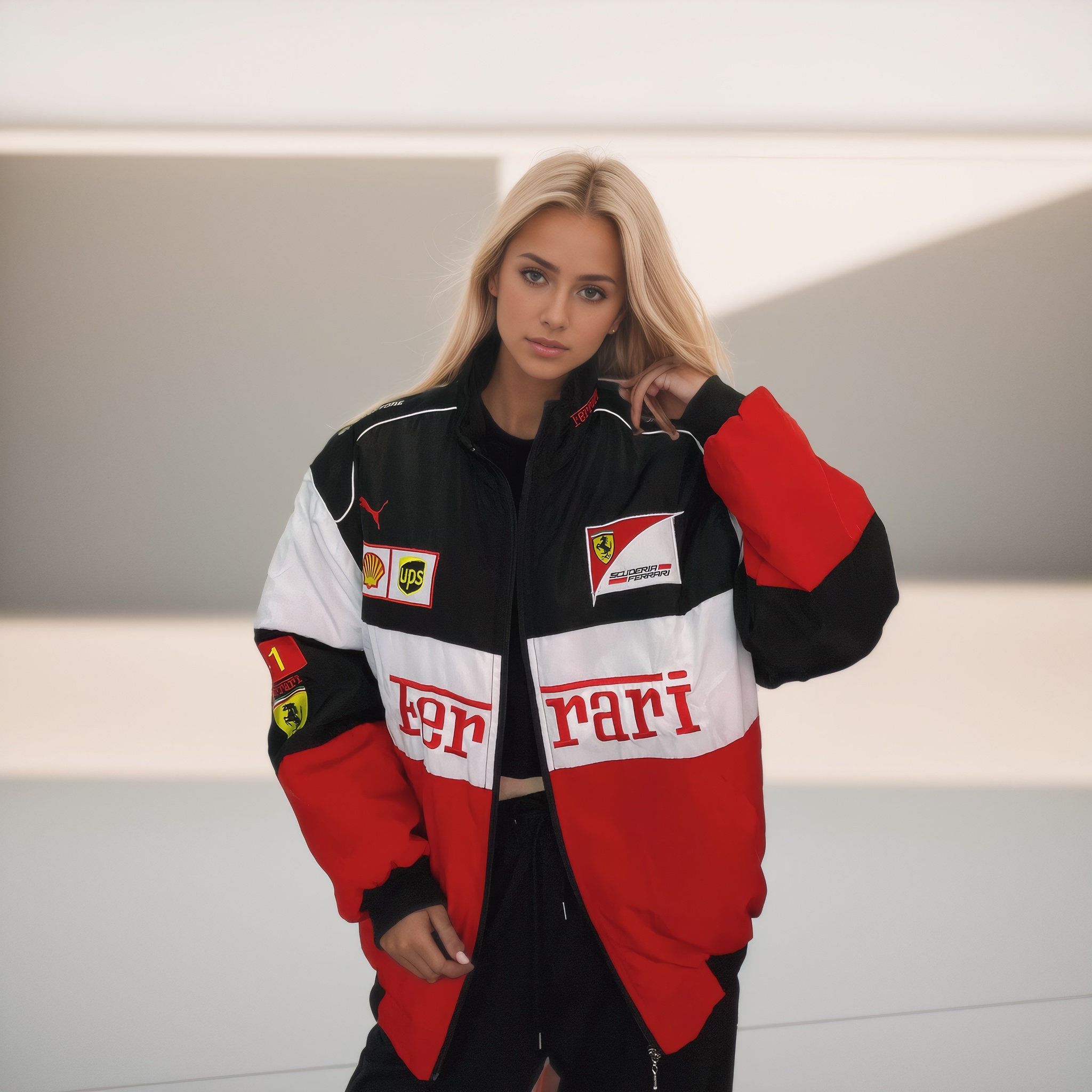 F1 Jacket White Ferrari Racing Jacket